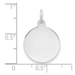 Sterling Silver Rh-plt Engraveable Round Polished Front/Back Disc Charm - Image 3