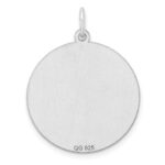 Sterling Silver Rhod-plated Eng. Rnd Polish Front/Satin Back Disc Charm - Image 2