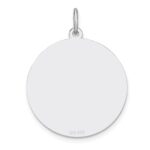 Sterling Silver Rhod-plated Eng. Rnd Polish Front and Back - Image 2