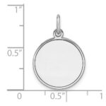 Sterling Silver Rhod-plated Eng. Rnd Polish Front / Back Disc Charm - Image 3