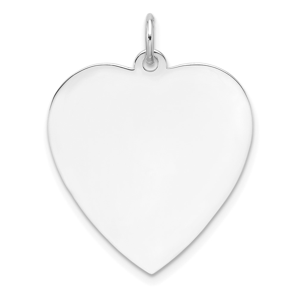 QM548-1.jpg SS Rh-plt Engraveable Heart Polished Front/Satin Back Disc Charm - Image 1