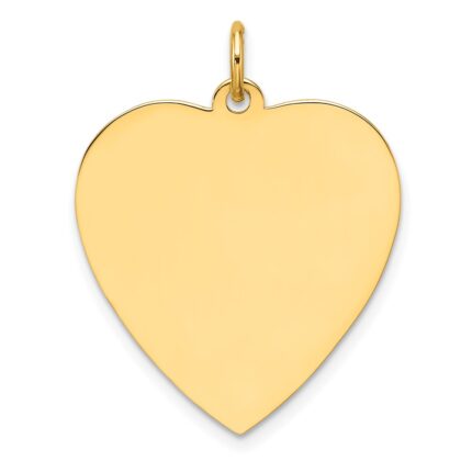 Sterling Silver GP Engraveable Heart Polished Disc Charm