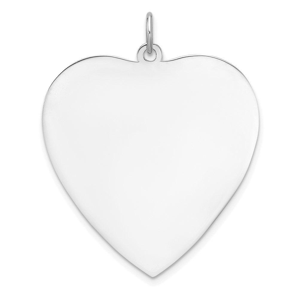 QM549-2.jpg SS Rh-plt Engraveable Heart Polished Front/Satin Back Disc Charm - Image 1