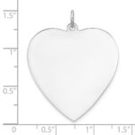 Sterling Silver Rh-plt Engraveable Heart Polished Front/Back Disc Charm - Image 3