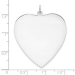 Sterling Silver Rh-plt Engraveable Heart Polished Front/Back Disc Charm - Image 3