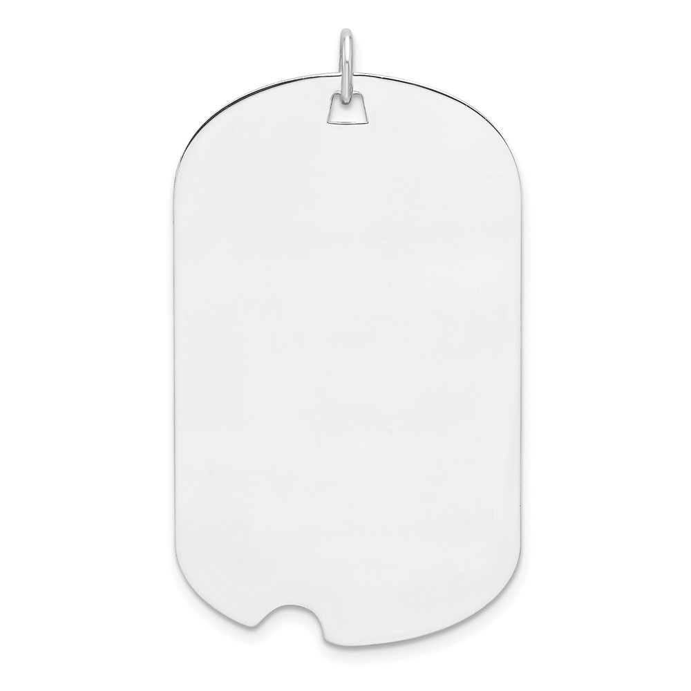 QM554.jpg Sterling Silver Rhodium-plated Engraveable Dog Tag Disc Charm - Image 1