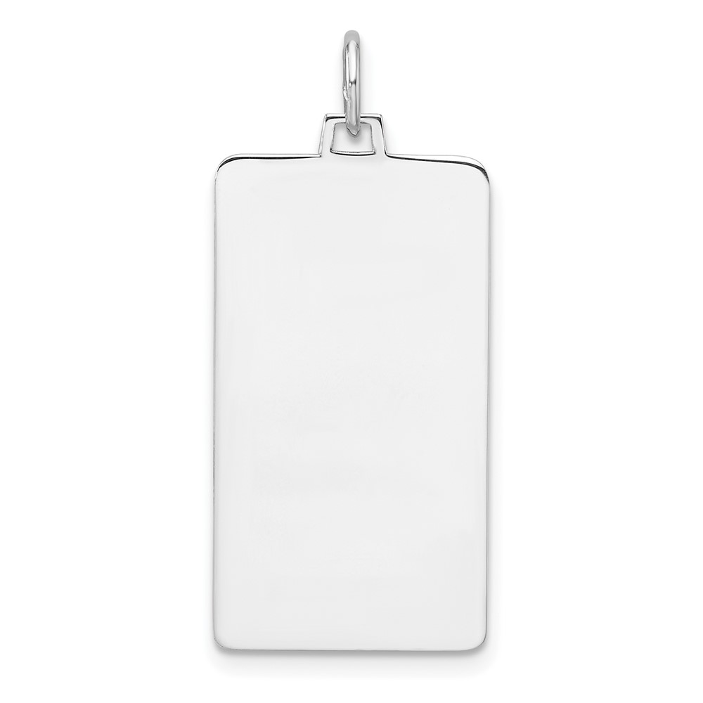 QM556.jpg Sterling Silver Rhod-plate Eng. Rect. Polish Front/Satin Back Disc Charm - Image 1