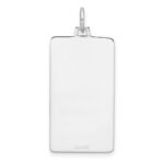 Sterling Silver Rhod-plate Eng. Rect. Polish Front/Back Disc Charm - Image 2