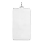 Sterling Silver Rhod-plate Eng. Rect. Polish Front/Satin Back Disc Charm