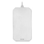 Sterling Silver Rhod-plate Eng. Rect. Polish Front/Satin Back Disc Charm - Image 3