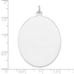 Sterling Silver Rhod-plate Eng. Oval Polish Front/Back Disc Charm - Image 3