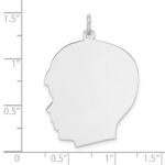 Sterling Silver Rhod-plate Eng. Boy Polished Front & Back Disc Charm - Image 3