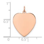 Sterling Silver RG Plated Engraveable Heart Polished Front/Satin Back Disc - Image 3