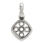 Sterling Silver Antiqued w/14k 5-stone w/Diamond Mothers Pendant Semi-Mount - Image 4