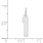 Sterling Silver/Rhodium-plated Polished Number 1 Charm - Image 3