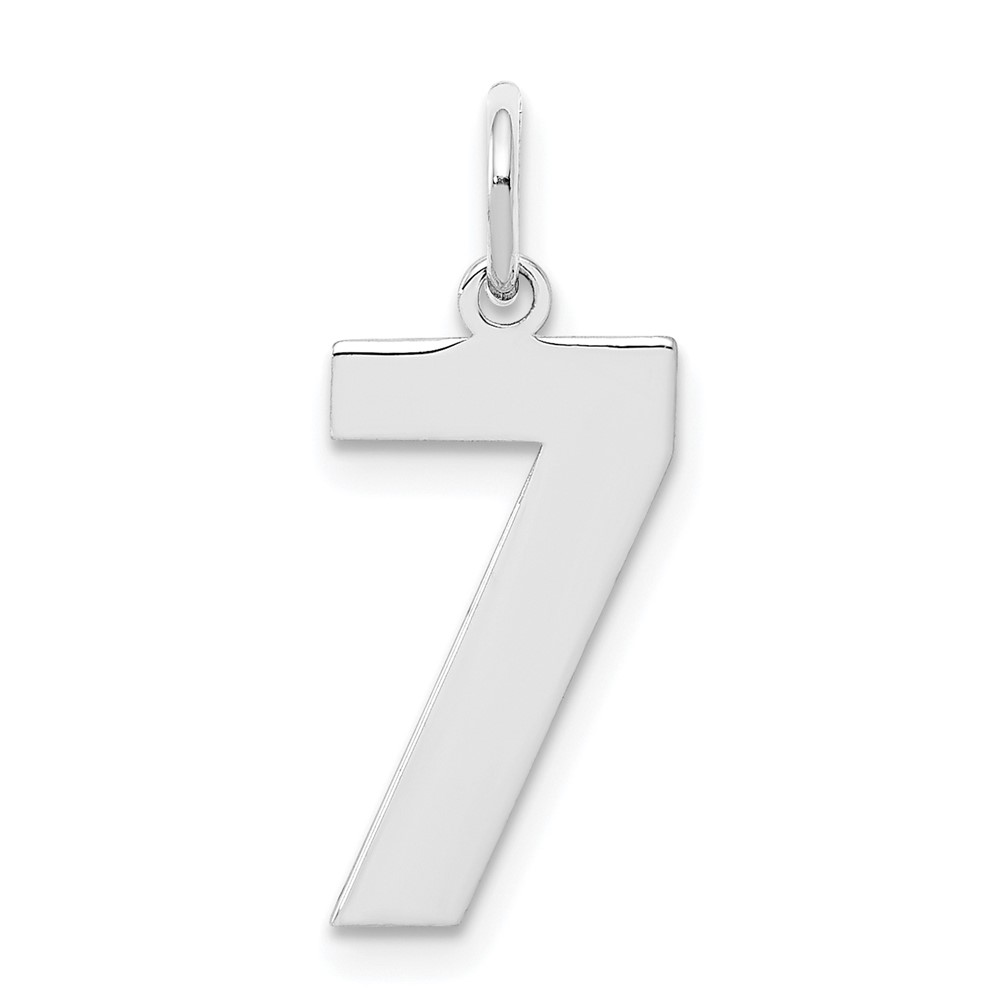 QMS07.jpg Sterling Silver/Rhodium-plated Polished Number 7 Charm - Image 1