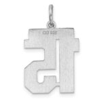 Sterling/Silver Rhodium-plated Polished Number 15 Charm - Image 4