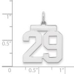 Sterling/Silver Rhodium-plated Polished Number 29 Charm - Image 2