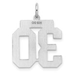 Sterling Silver Gold-plated Medium Polished Number 30 Charm - Image 3