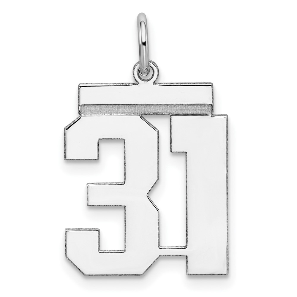 QMS31.jpg Sterling/Silver Rhodium-plated Polished Number 31 Charm - Image 1