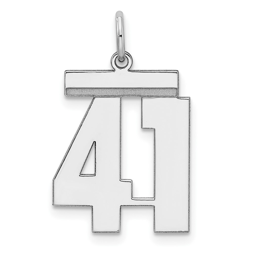 QMS41.jpg Sterling/Silver Rhodium-plated Polished Number 41 Charm - Image 1