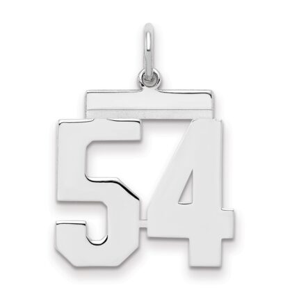 Sterling/Silver Rhodium-plated Polished Number 54 Charm