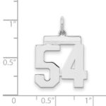 Sterling/Silver Rhodium-plated Polished Number 54 Charm - Image 2