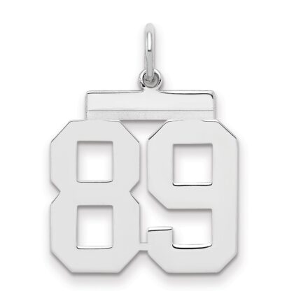 Sterling/Silver Rhodium-plated Polished Number 89 Charm