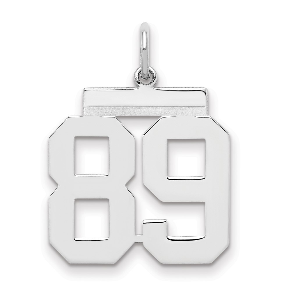 QMS89.jpg Sterling/Silver Rhodium-plated Polished Number 89 Charm - Image 1