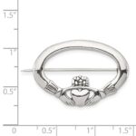 Sterling Silver Antiqued Claddagh Pin - Image 3
