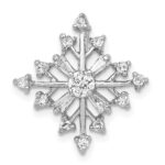 Sterling Silver Rhodium-plated CZ Snowflake Slide