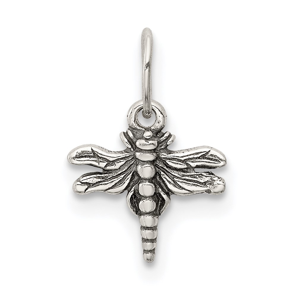QP1156.jpg Sterling Silver Antiqued Dragonfly Charm - Image 1