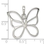 Sterling Silver Polished Butterfly Pendant - Image 4