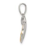 Sterling Silver Vermeil Diamond Mom Pendant - Image 2