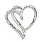 Sterling Silver Rhodium-plated CZ Heart Pendant - Image 4