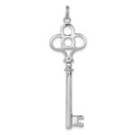 Sterling Silver Rhodium-plated Key Pendant