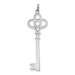 Sterling Silver Rhodium-plated Key Pendant - Image 4