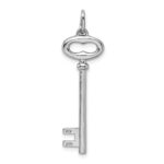 Sterling Silver Rhodium-plated Key Pendant - Image 4
