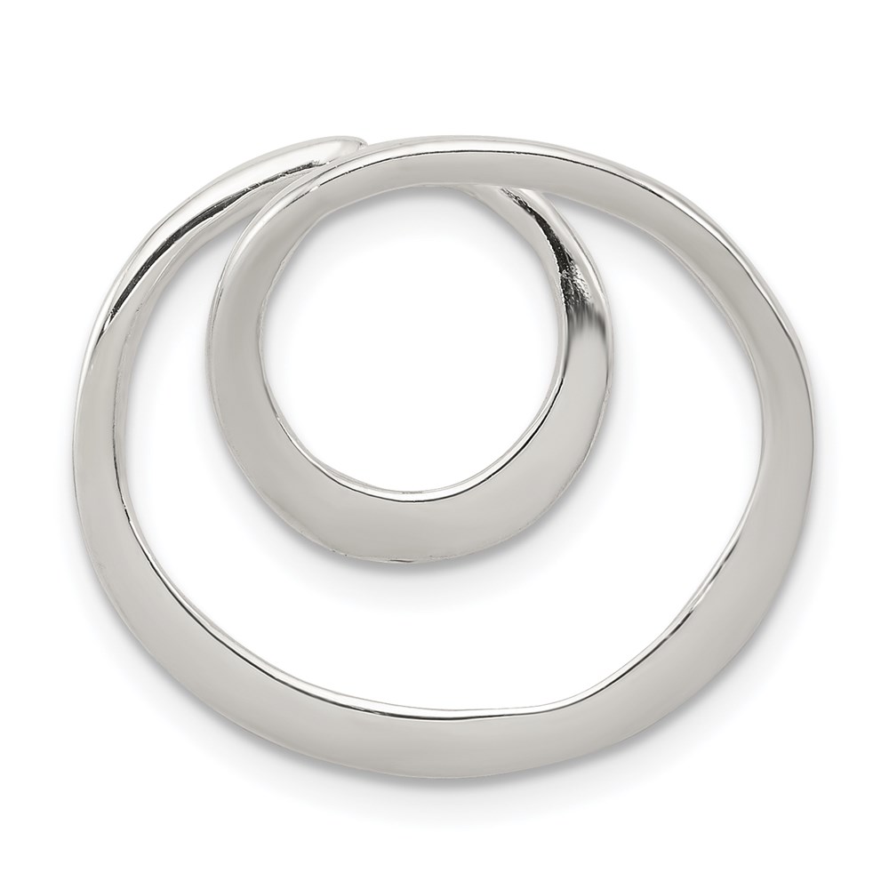 QP1944.jpg Sterling Silver Polished Circle Chain Slide - Image 1