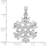 Sterling Silver Rhodium Plated Stellux Crystal Snowflake Pendant - Image 3