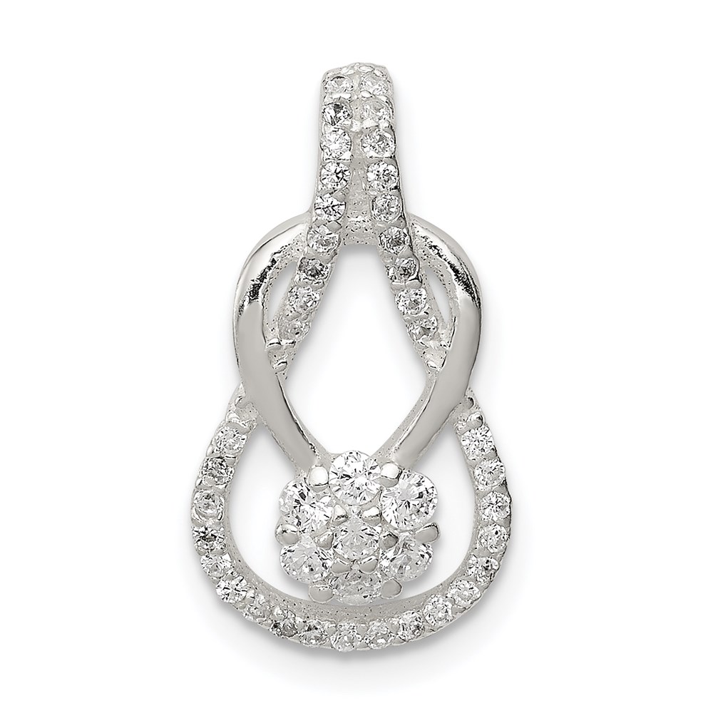 QP2659.jpg Sterling Silver CZ & Teardrop Pendant - Image 1