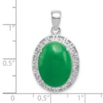 Sterling Silver Jade Greek Key Pendant - Image 3