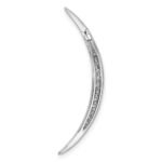 Sterling Silver Rhodium-plated CZ Moon Pendant - Image 4