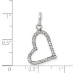 Sterling Silver CZ Heart Pendant - Image 3