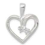 Sterling Silver CZ & Heart Pendant
