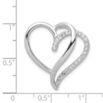 Sterling Silver Rhodium-plated CZ Heart Chain Slide - Image 3
