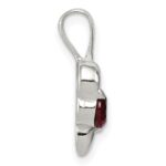 Sterling Silver with Red CZ Heart Pendant - Image 2