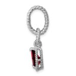 Sterling Garnet Pear Twisted Pendant - Image 2