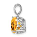 Sterling Silver Rhodium-plated Citrine Pendant - Image 2