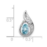 Sterling Silver Rhodium Plated Diamond and Light Swiss BT Pendant - Image 3